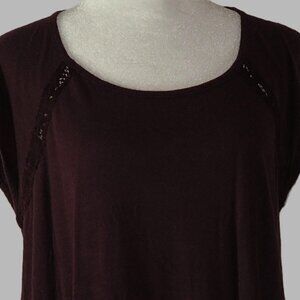 Chloe K Women's Pullover Cap Sleeve Blouse with Laced Back Size M (C422)